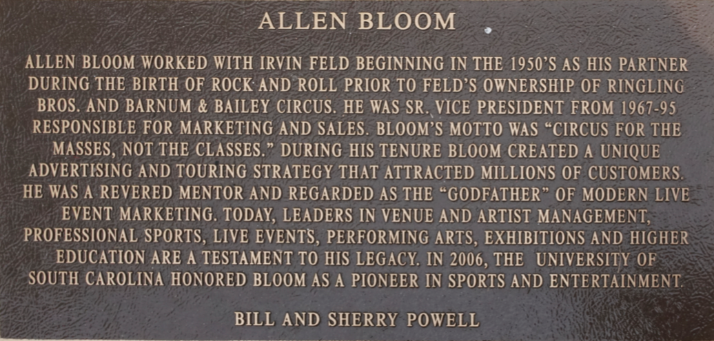 Allen Bloom Circus Ring Of Fame Foundation inductee