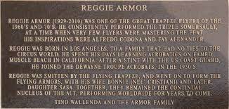 reggio armor Circus Ring Of Fame Foundation inductee plaque