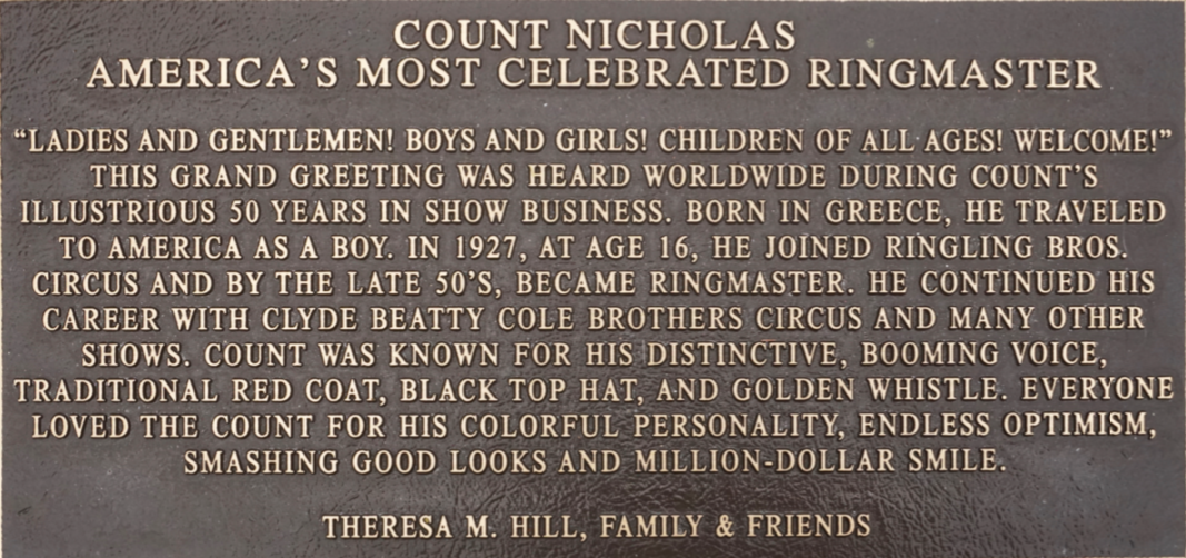 Count Nicholas Circus Ring Of Fame Foundation inductee