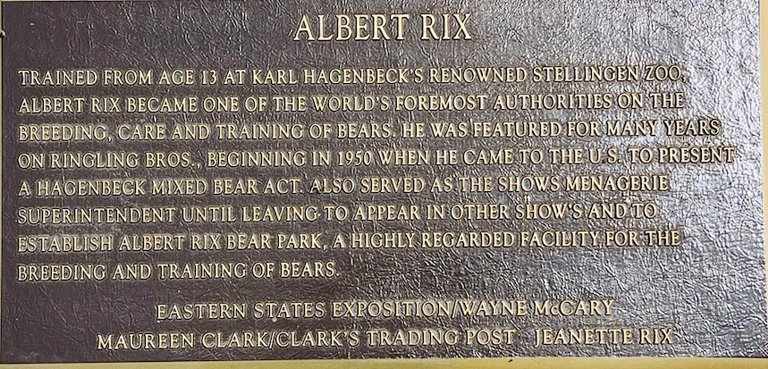 Albert Rix Circus Ring Of Fame Foundation inductee