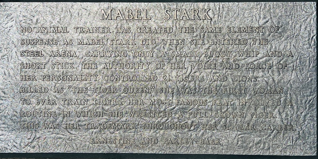 mabel stark Circus Ring Of Fame Foundation inductee