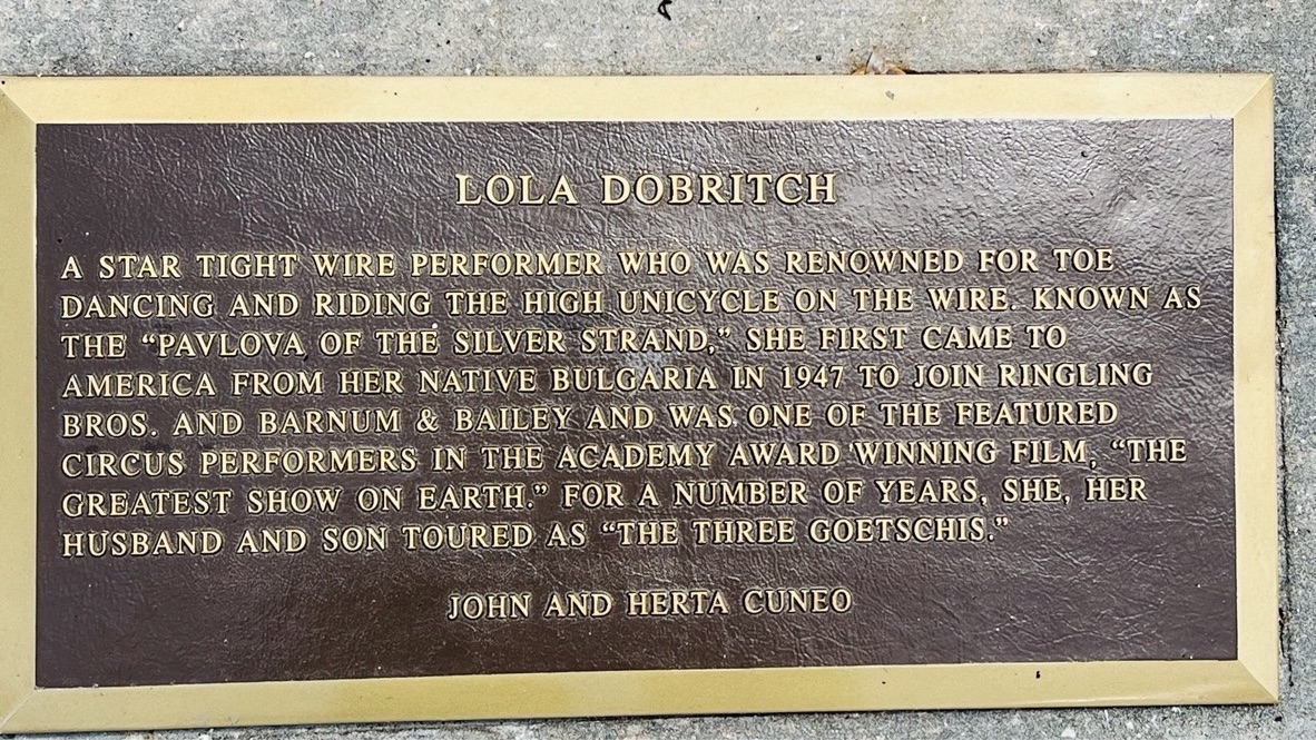 lola dobritch Circus Ring Of Fame Foundation inductee