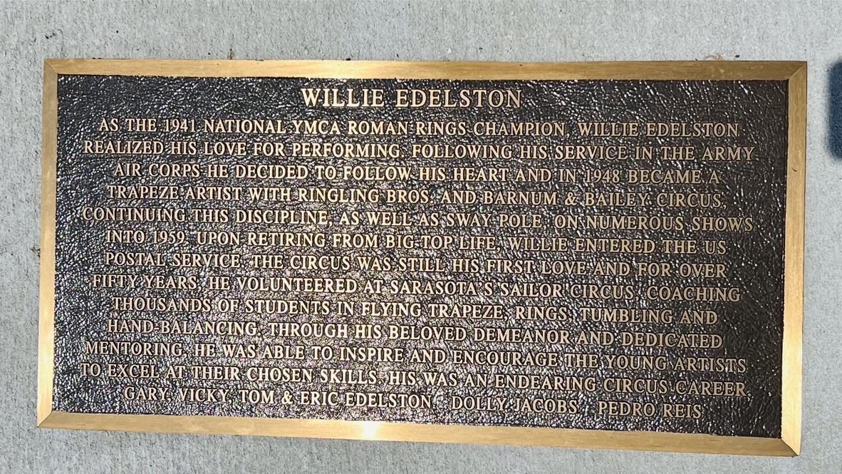 willie edelston Circus Ring Of Fame Foundation inductee