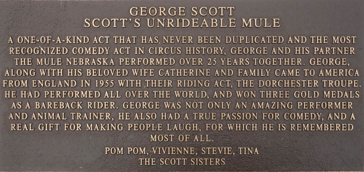 George Scott Family Circus Ring Of Fame Foundation inductee