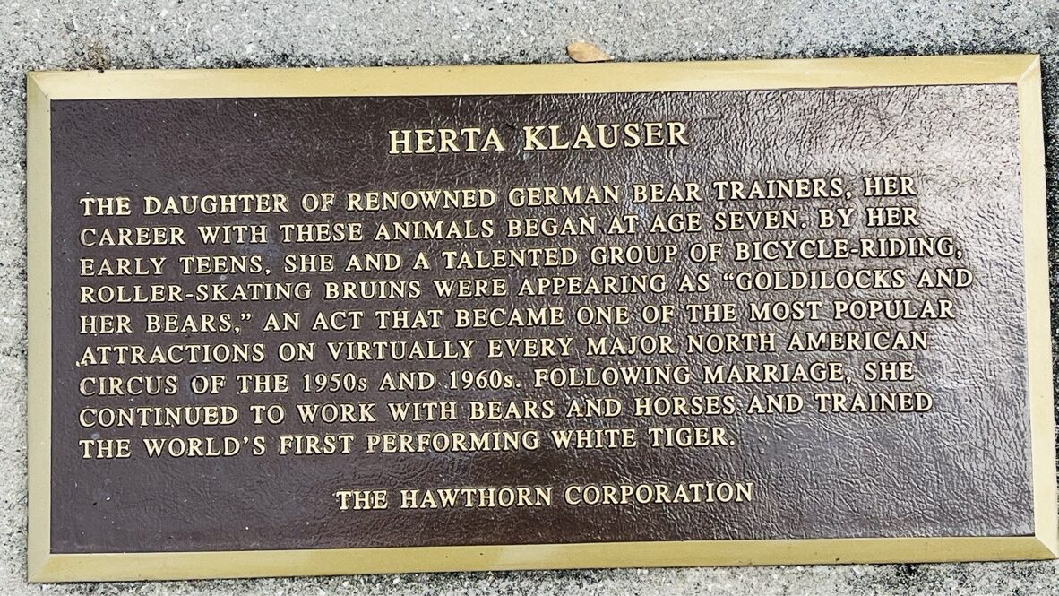 Herta Klauser (Cuneo) Circus Ring Of Fame Foundation inductee