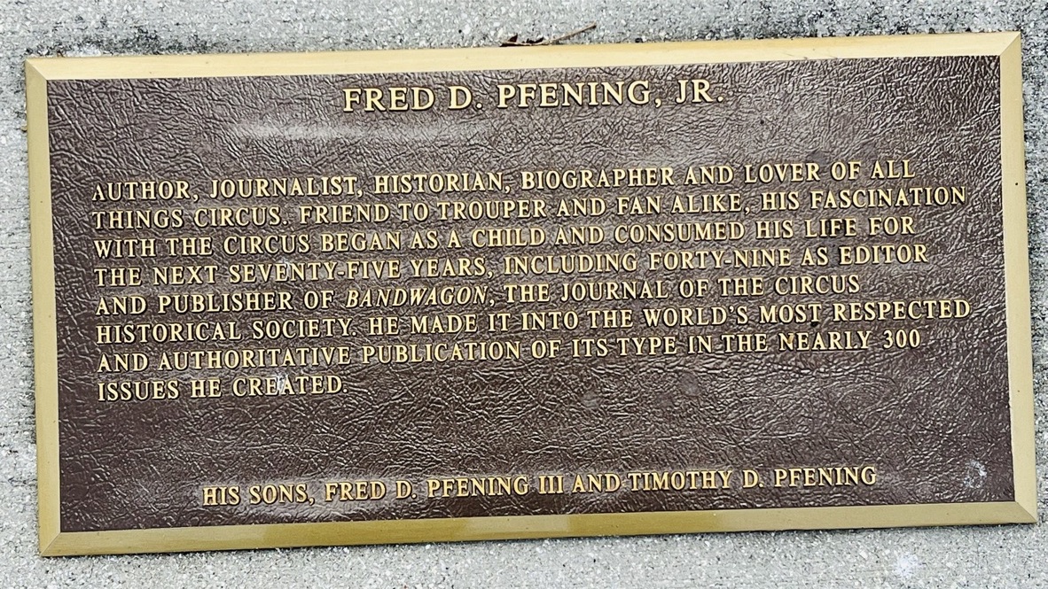 fred pfennig Circus Ring Of Fame Foundation inductee