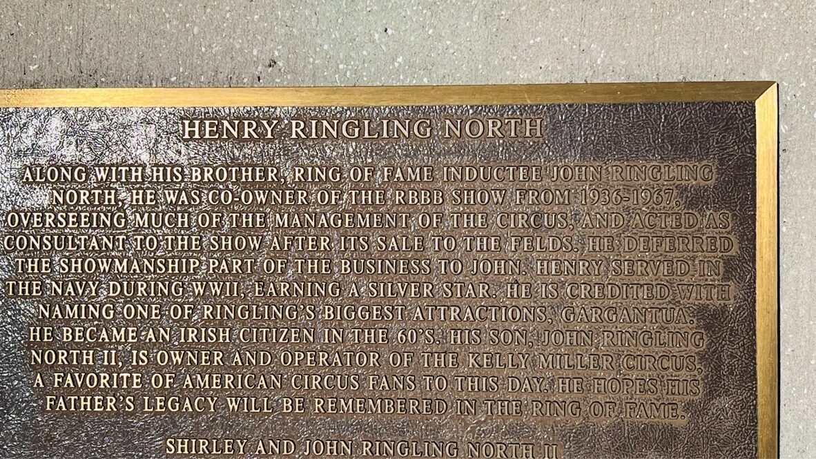 Henry Ringling North Circus Ring Of Fame Foundation inductee