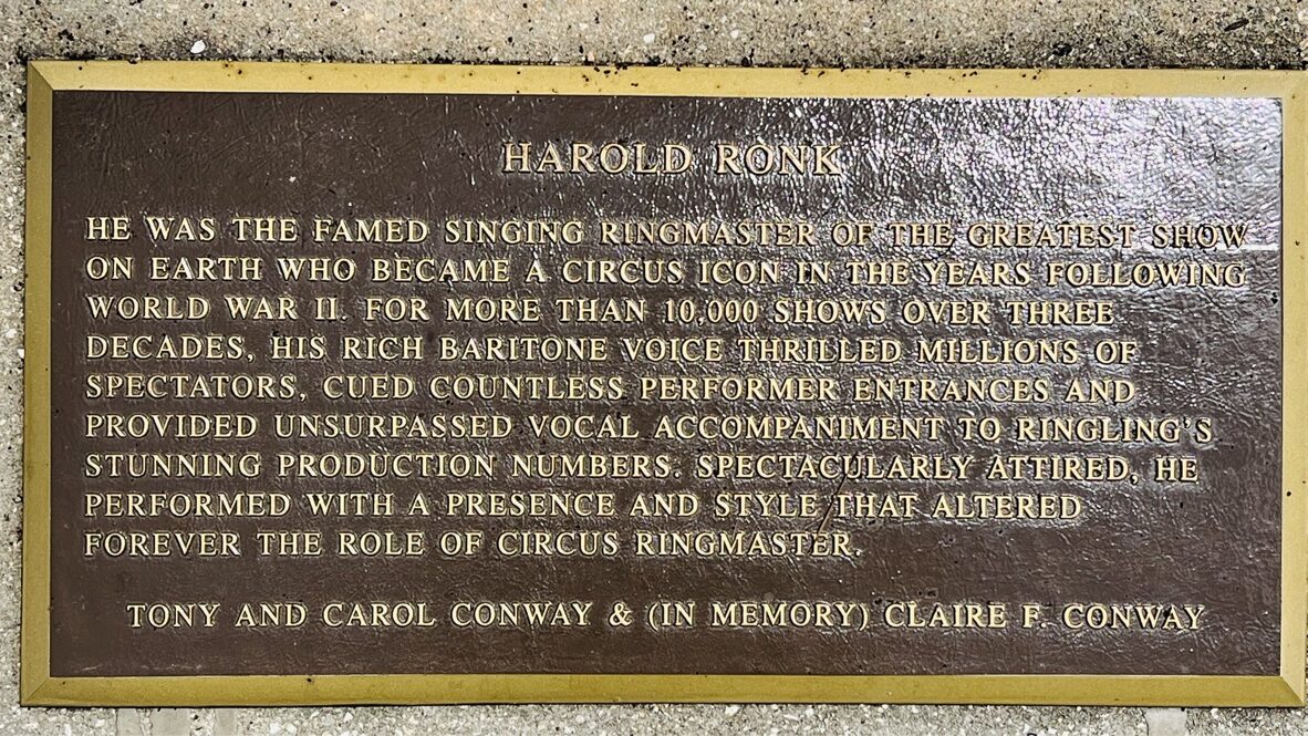 harold ronk Circus Ring Of Fame Foundation inductee