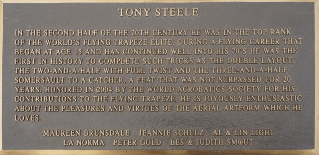 tony steele Circus Ring Of Fame Foundation inductee