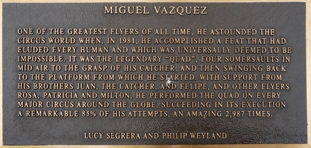 miguel vazquez Circus Ring Of Fame Foundation inductee
