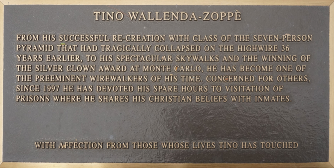 tino wallenda (zoppe) Circus Ring Of Fame Foundation inductee