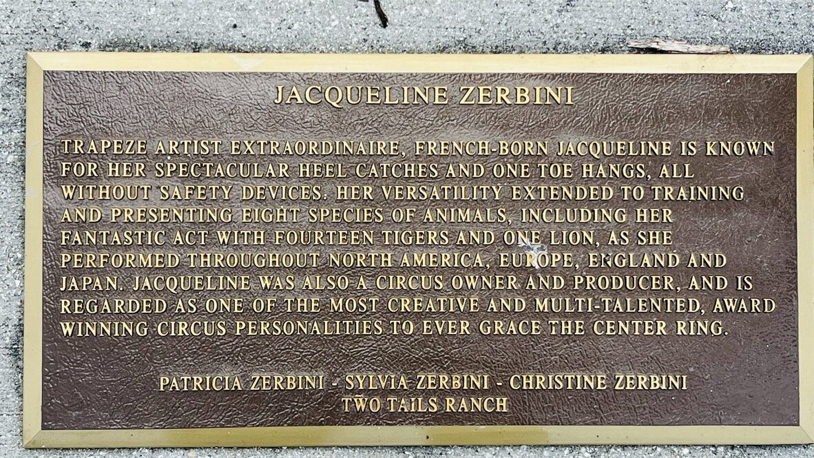 jacqueline zerbini Circus Ring Of Fame Foundation inductee