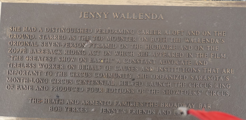 jenny wallenda Circus Ring Of Fame Foundation inductee